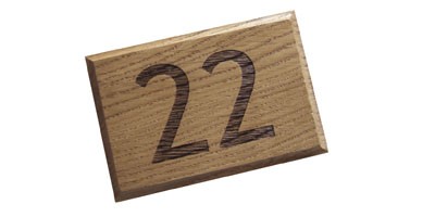 Engraved Oak - House Number Plaque - 1 or 2 digit