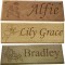 Kids Name Plates in Carved Oak with Motif