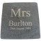 Mr & Mrs Wedding Date Slate Coasters (pair)