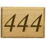 Carved Oak House Number Plaque with Unpainted Natural Oak Lettering