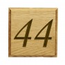 Carved Oak House Number Plaque with Unpainted Natural Oak Lettering