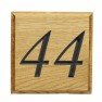 Carved Oak House Number Plaque with Hand Painted Black Lettering